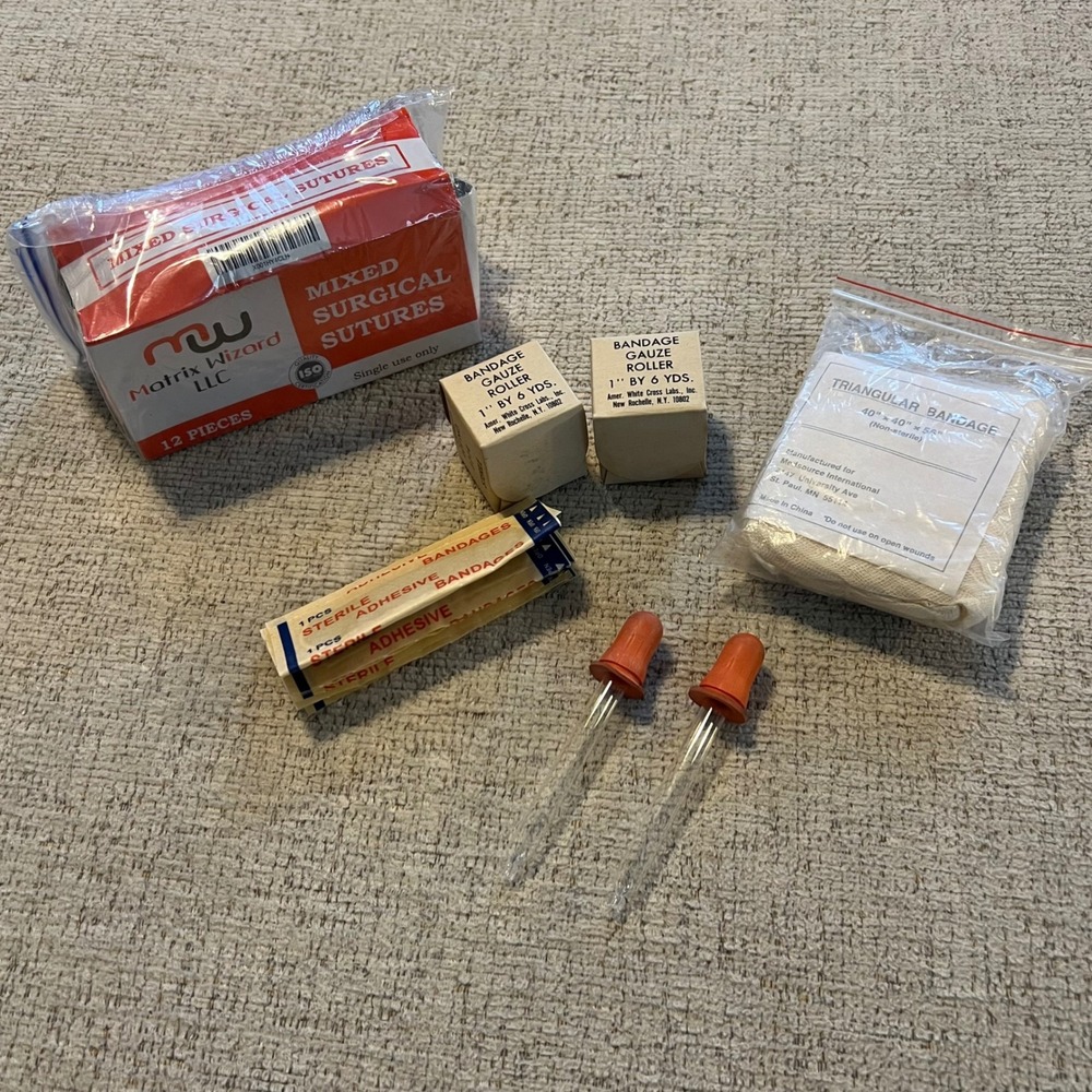 Matrix Wizard Surgical Suture Kit Gauze Rollers Triangular Bandage First Aid Lot